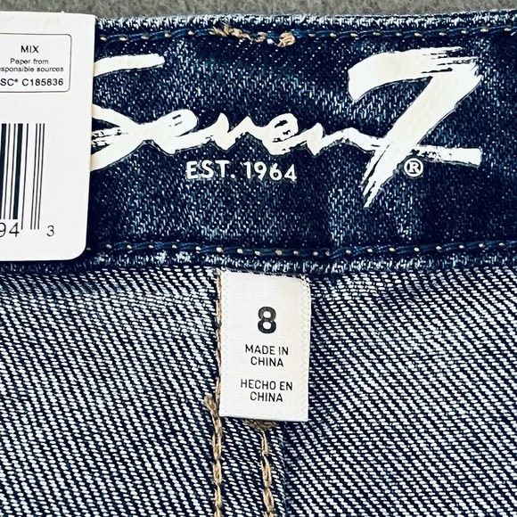 NWT Seven7 Women's Blue Denim Jeans Size 8 Slim Straight Leg High Rise Stretch - Picture 5 of 13